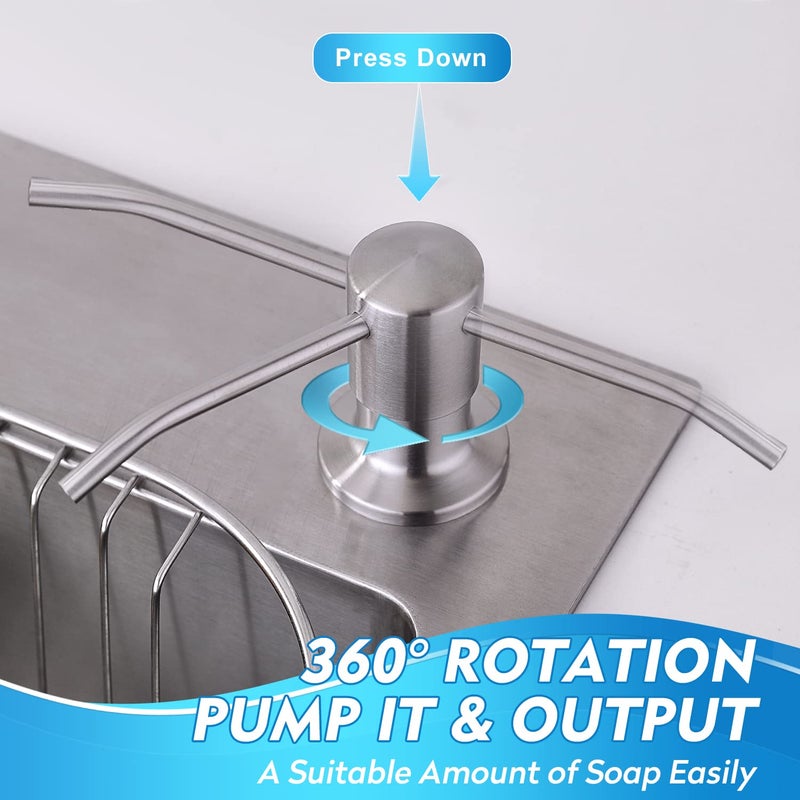 CREA Dish Soap Dispenser for Kitchen Sink, Built-in Countertop Set with 39" Tube & 17oz Bottle, Stainless Steel Pump - Image 5